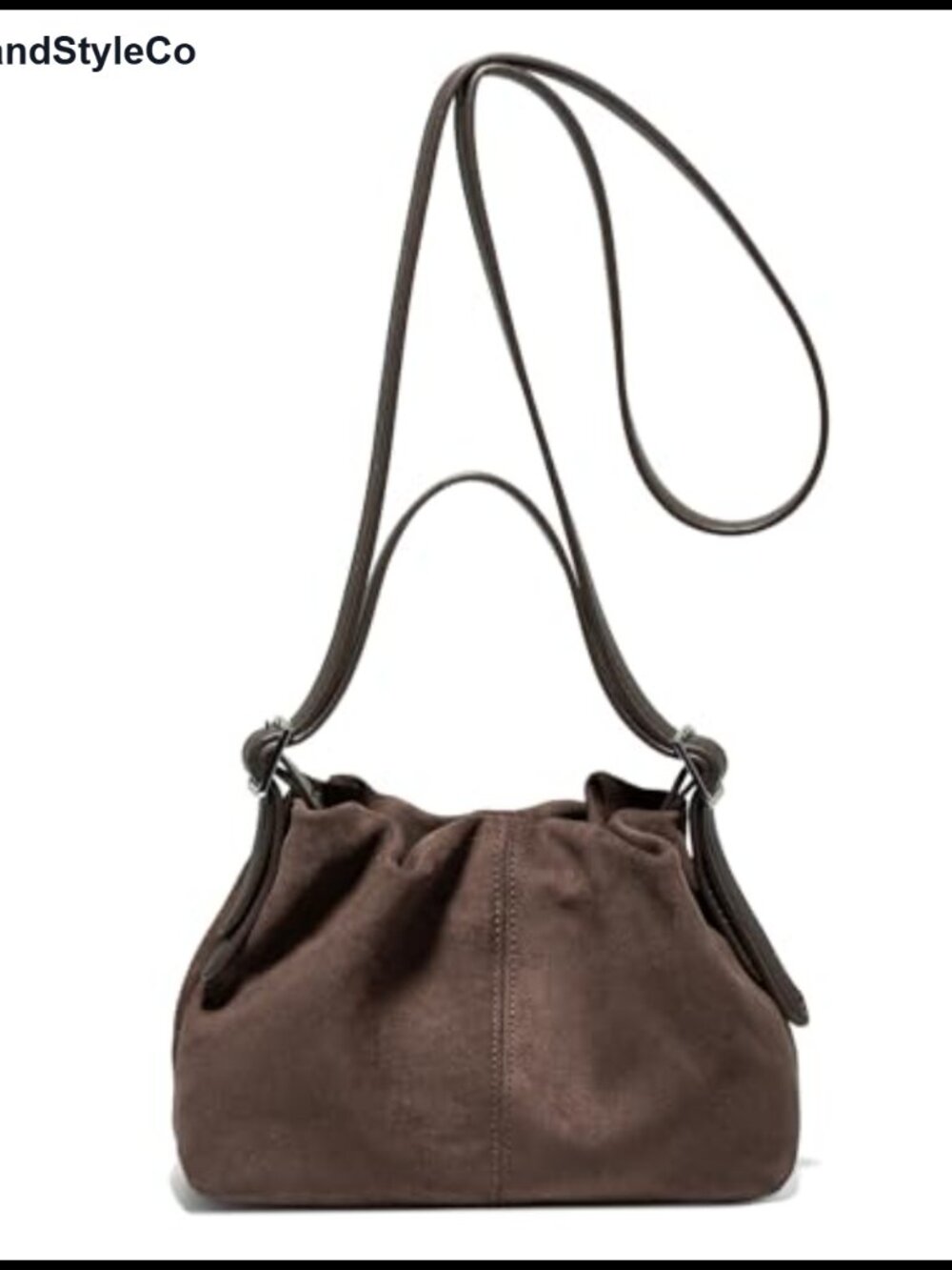 Suede Tote Bag Women Pleated Cloud Handbag Shoulder Crossbody Purse Dumpling Bag